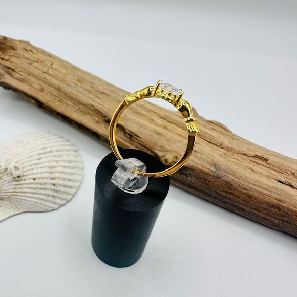 Gold Plated Sterling Silver Claddagh Ring, Irish Ring, Friendship Ring - Picture 5 of 5